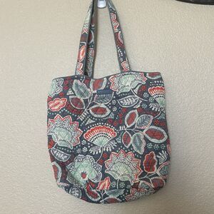 Vera Bradley Nomadic Floral Tote bag Grey Pink Shoulder Travel Purse